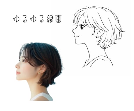 ゆるゆる線でSNSや名刺用の線画似顔絵を作成します SNS・名刺・アイコンに使いやすい線画似顔絵 イメージ1