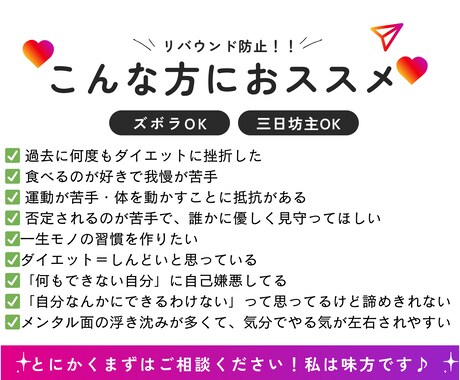 20kg痩せた私がダイエットをサポートします 30日間優しく徹底寄り添いサポート！【過度な制限無し】 イメージ2