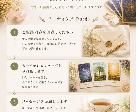 オラクルカードで心に風を届けます 悩んだ時、迷った時、心にそっと風を届けます。 イメージ2
