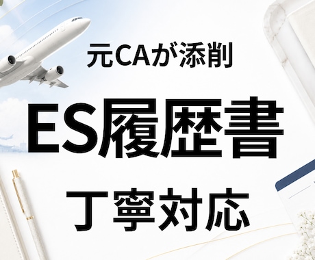 元CAが内定に向けES・履歴書を添削します 元大手国際線CAが通過率を意識して丁寧に添削します イメージ1
