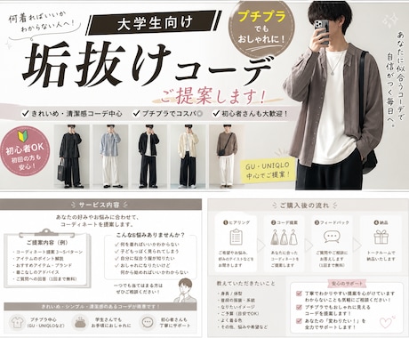 学生でも真似しやすいモテコーデを提案します GUユニクロ、zozotownのアイテムを主に使います！ イメージ2