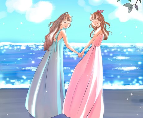 商用利用可＊透明感のある背景付きイラスト制作します YouTubeやサムネ画像、SNSイラスト、HP挿絵などに＊ イメージ1