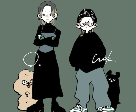 ゆるい人物イラストを描きます 眺めていたくなるような、飾りたくなるようなイラストを。 イメージ1