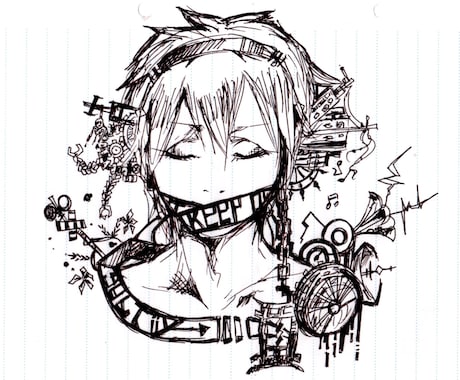 線画、モノクロ、手書きイラストお書きします！ イメージ1
