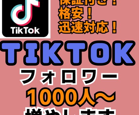 tiktokフォロワー1000人～増やします tiktokフォロワー1000人以上！　★爆増★ イメージ1