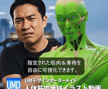 身体や施術の筋肉＆骨格の3Dイラストを制作します お客様のオリジナルのSNSなどのビジュアルを制作します イメージ2