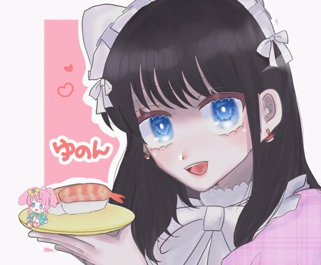 夢絵も可！可愛く目を惹くSNSアイコン描きます 最短1日！美少女やあなたの推しと一緒のあなただけのアイコン イメージ2