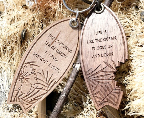 木製★サーフボード型キーホルダーをお作りします 2種類の木材からお選び頂けます☺︎ イメージ2