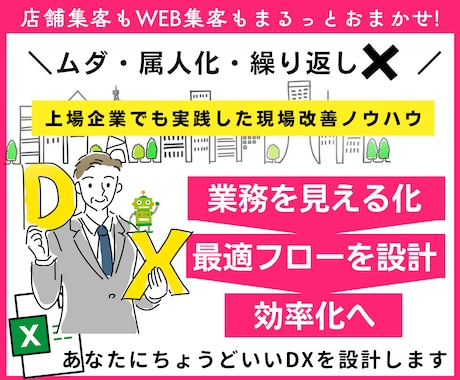 DX⭐現場目線の業務プロセス改善をサポートします Excel業務〜業務全体の見直しまで対応可能/RPA化も可能 イメージ1