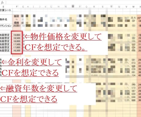 不動産投資、物件取得時のエクセルお送りします 収益不動産購入の際、キャッシュフローの計算を即座にできる イメージ2