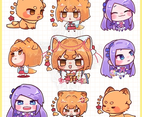 ゆる~いデフォルメキャラ【ミニキャラB】描きます SNSアイコン・グッズ・動画素材等ご自由にお使いください！ イメージ2