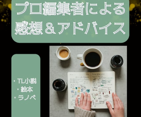 プロTL編集者があなたの小説に感想アドバイスします 未完小説でもOK！執筆者として孤独になりがちな創作活動を応援 イメージ1