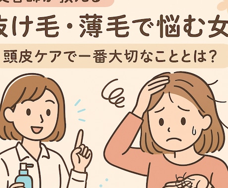 薄毛・抜け毛が気になる方に頭皮マッサージ教えます 薄毛、抜け毛の悩みは日々のケアが一番大切！まずは自宅ケアを！ イメージ1