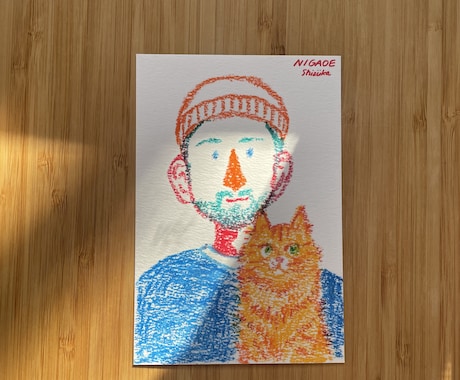 絵本タッチのクレヨン画似顔絵描きます 手書き似顔絵絵本タッチのクレヨン画でお描きします イメージ2