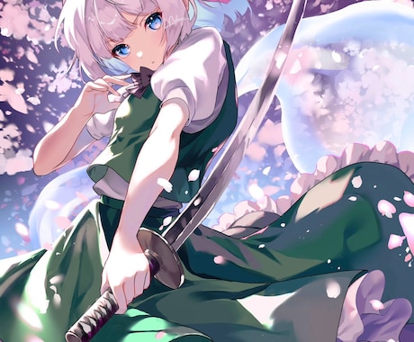 透明感溢れるかわいいキャラクターイラストを描きます フリルやリボンなどのかわいいもの、宝石や水などが得意です。 イメージ1