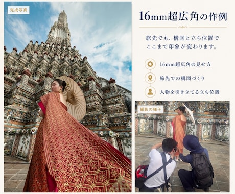 写真・動画の撮り方の悩みに答えます 初心者〜中級者向け、実践ベースでご案内 イメージ2