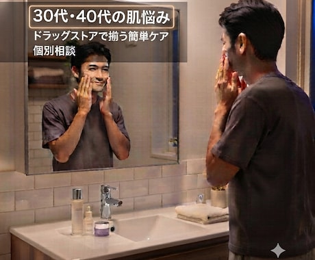 30-40代から。男のスキンケア相談乗ります 「何からすればいい？」を解決！忙しい男性のための清潔感アップ イメージ1
