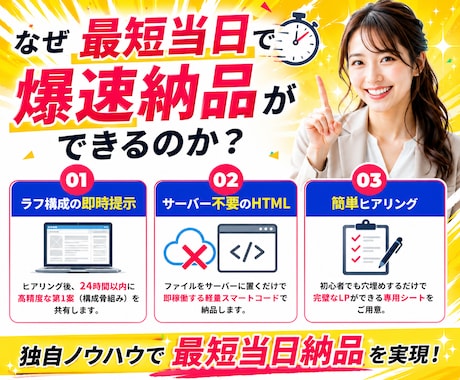 先着3名限定モニター価格！最短当日LP作成します 【先着3名限定】通常¥40,000→¥20,000 イメージ2