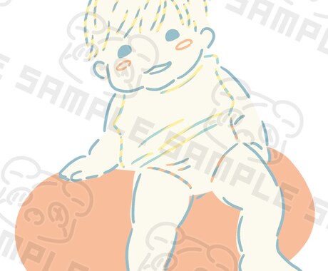 家族の記念に｜写真から赤ちゃんのイラスト制作します 記念にもグッズにも使える1枚です イメージ2