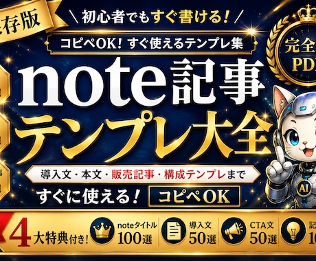 初心者向けnote記事テンプレ大全完全版販売します 導入文・本文・販売記事テンプレ収録記事作成の悩みを効率化 イメージ1