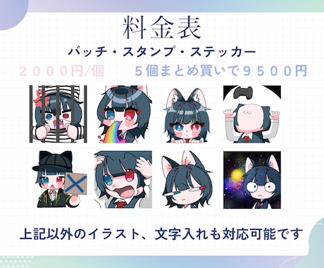 配信に使えるデフォルメスタンプ描きます オリジナルのアイコンやスタンプに最適！ イメージ2