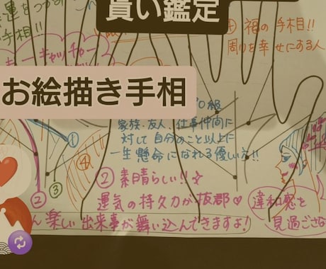 手相鑑定＊手のひらに眠る『幸運の地図』を贈ります あなたの悩みに応じて手書きオリジナル手相鑑定書 イメージ1