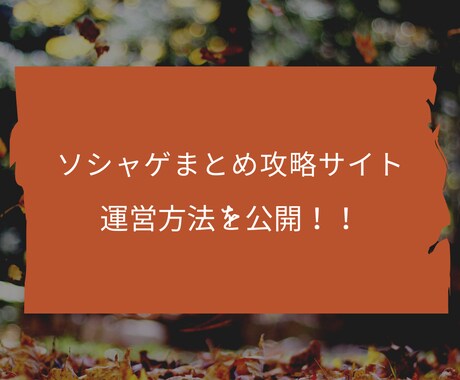 ソシャゲアプリ攻略まとめサイトで稼ぐ方法を教えます 初心者OKソシャゲまとめサイトの運営ノウハウを暴露します！ イメージ1