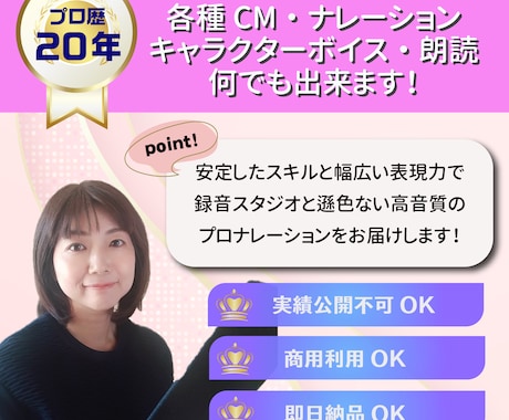 動画に合わせてナレーション・キャラボイス収録します 【著作権譲渡】【商用利用可】【クレジット記載不要】 イメージ1