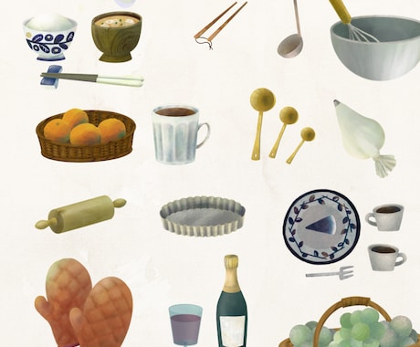 描く道具屋さん　味のあるタッチでアイテムを描きます 料理道具や骨董品、魔法の瓶など イメージ2