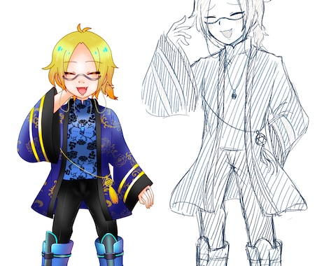 ゆるいデフォルメキャラを描きます 立ち絵のデフォルメ化・ミニキャラ化・商用利用OK イメージ2