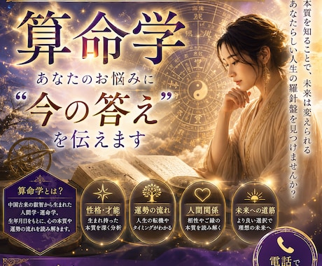 算命学｜あなたのお悩みに”今の答え”を伝えます ～恋愛・仕事・この先の未来～聞きたいことをお話ください。 イメージ1