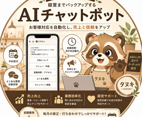 店舗向けAI導入支援で業務を軽量化・自動化します 店舗の良さを残し第2の経営者となるAIを一緒に作成します イメージ1
