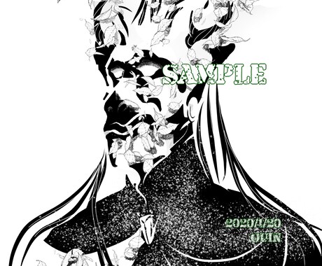 モノクローム（黒）のイラストを作成します 異形の人々のイラストをお楽しみください。アイコンにどうぞ。 イメージ1