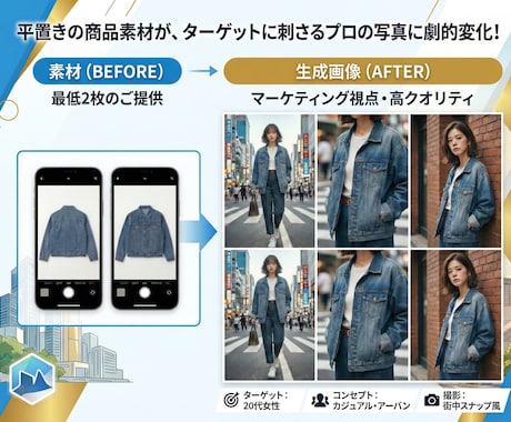 売れる商品画像をAI生成で作成します マーケティング視点でターゲットに刺さる高品質な商品画像を生成 イメージ2