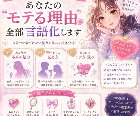 あなたの恋愛の勝ち方、教えます あなたの魅力・モテ要素を徹底分析｜異性からの見え方も解説 イメージ1