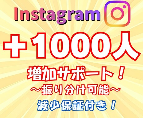 Instagramフォロワー1000人増やします ☆複数アカウント振り分け可能！☆ イメージ1