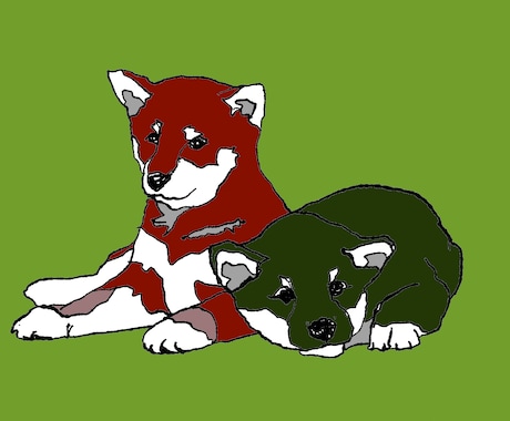 線画×カラフル　絵を作成します インクイラストで動物の線画＋カラフルな色で仕上げます。 イメージ2