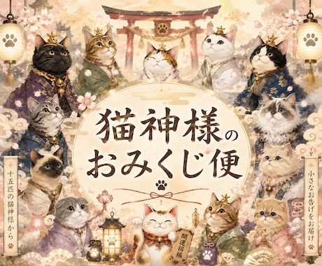 猫神様のおみくじ便をお届けします 猫神様から今日のあなた様へ、小さなお便りをお届けします イメージ1