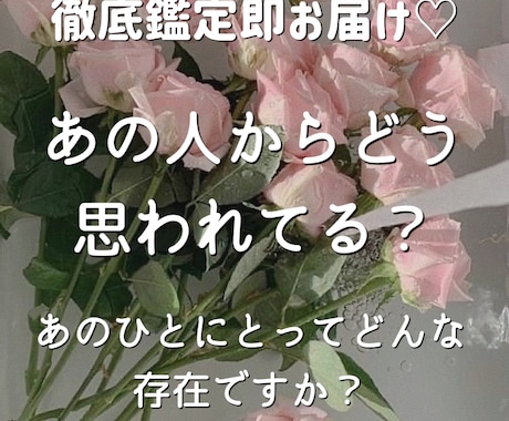 本当はあの人からどう思われてる？徹底的に占います 好き？嫌い？出会いから現在まで深層心理を本格鑑定＆即お届け♡ イメージ1