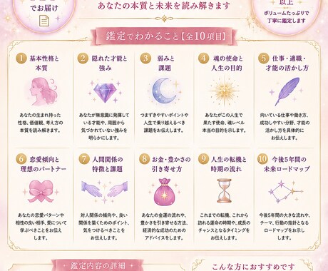 生年月日から人生の暗号を読み解きます 使命・才能・恋愛・仕事・豊かさのロードマップ鑑定 イメージ2