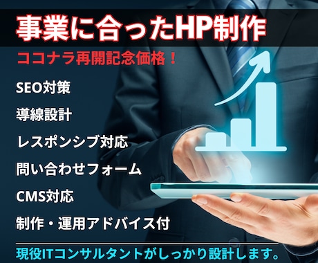 現役ITコンサルがWEB制作します 社会の顔であるWEBサイトをビジネスモデルに最適化させます。 イメージ1