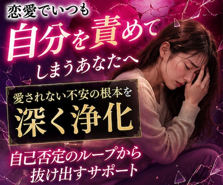恋愛で自分を責める心を癒します 愛されない不安を優しく整えます イメージ1
