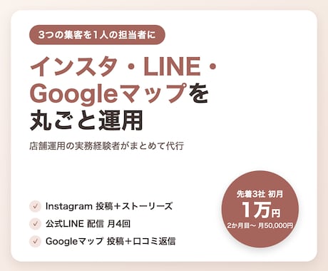 店舗SNS・LINE・MEOを丸ごと運用代行します イメージ1