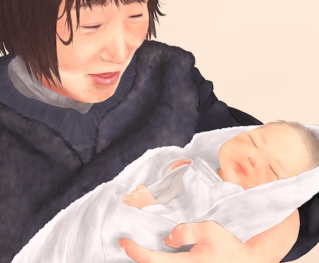 絵本のようなあたたかみのある似顔絵を描きます いただいた写真をもとに、あたたかみのある絵を描きます☺︎ イメージ1