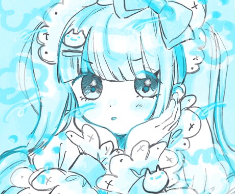 ゆめかわなイラストアイコンを描きます ふわふわな絵柄の可愛いアイコンを描きます！ イメージ2