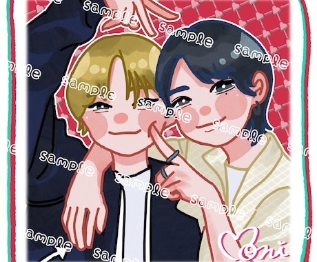 優しい雰囲気の似顔絵描きます SNSアイコンなどに！デフォルメタッチの似顔絵をご提供！ イメージ2