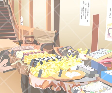 優しく温かい気持ちになれる背景イラスト制作致します 写真から主線なし＆パステルカラーで風景作成（ビビット色も可） イメージ2