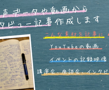 音声データや動画からインタビュー記事を作成します イメージ1