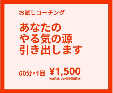 体験コーチング　あなたのやる気の源を引き出します イメージ1