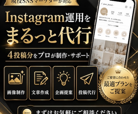 現役SNSマーケターがインスタ運用代行します 企画・画像・文章・投稿まで丸投げOK！ イメージ1